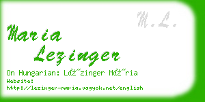 maria lezinger business card